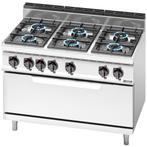 GGM Gastro | Gasfornuis - 42 kW - 6-pits - incl. statische |, Verzenden, Nieuw, Inbouw