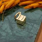 18 Krt. Gouden hanger van een dobbelsteen (ketting hanger), Ophalen of Verzenden, Gebruikt, Goud, Overige merken
