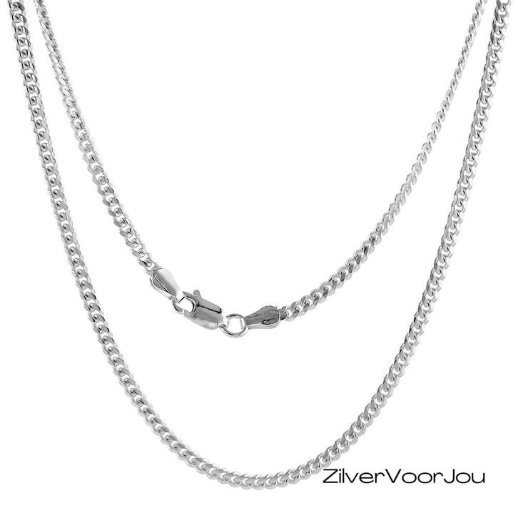 Zilveren ronde gourmet ketting 60 cm 3 mm, Sieraden, Tassen en Uiterlijk, Kettingen, Nieuw, Verzenden
