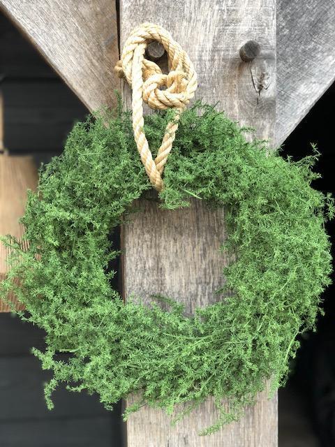 NIEUW BINNEN: WILDE verse ASPARAGUS krans met touw sober, Huis en Inrichting, Woonaccessoires | Kunstplanten en Kunstbloemen, Nieuw