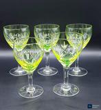 Verreries Doyen - Wijnglas (5) - Kristal, Uraniumglas -