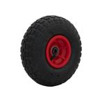Steekwagenwiel 4.10/3.50-4 asgat 16 mm met kunststof rode, Doe-het-zelf en Verbouw, Transportwagens, Ophalen of Verzenden, Nieuw