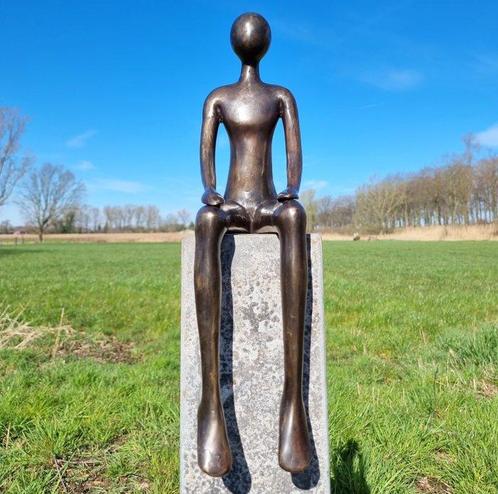 Beeldje - Minimalist dreaming man - Brons, Antiek en Kunst, Curiosa en Brocante