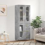vidaXL buffetkast 69,5x34x180 cm bewerkt hout betongrijs, Huis en Inrichting, Kasten | Buffetkasten, Verzenden, Nieuw, 50 tot 100 cm