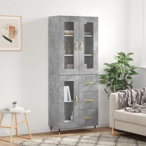 vidaXL buffetkast 69,5x34x180 cm bewerkt hout betongrijs, Huis en Inrichting, Kasten | Buffetkasten, 25 tot 50 cm, Nieuw, Overige houtsoorten