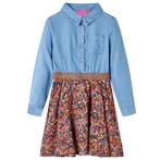 vidaXL Kinderjurk met lange mouwen 104 marineblauw en, Verzenden, Nieuw