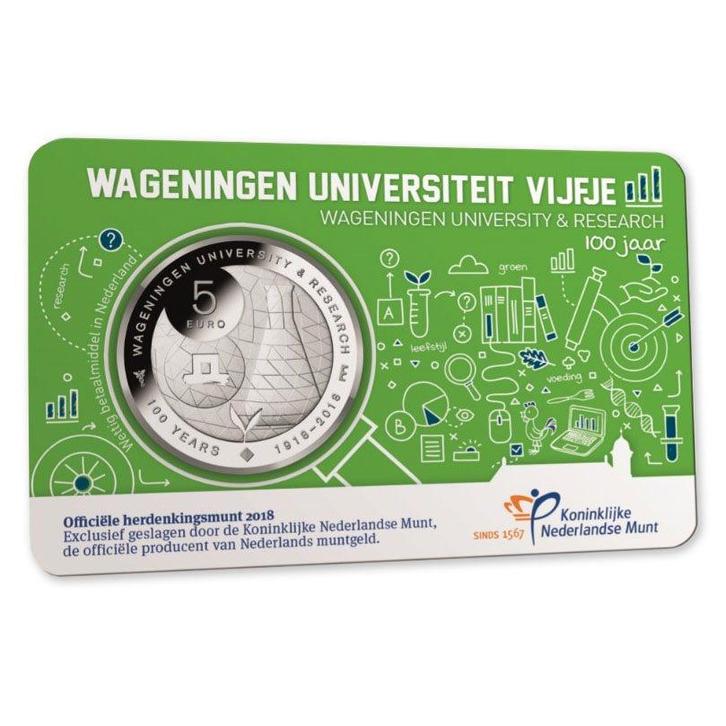 5 Euro 2018 Wageningen Universiteit UNC Coincard, Postzegels en Munten, Munten | Nederland, Verzenden