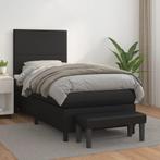 vidaXL Boxspring met matras kunstleer zwart 90x190 cm, Overige materialen, 90 cm, Eenpersoons, Verzenden