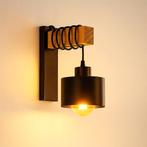 LED Wandlamp | Elza | Zwart + Hout | E27 Fitting, Ophalen of Verzenden, Nieuw