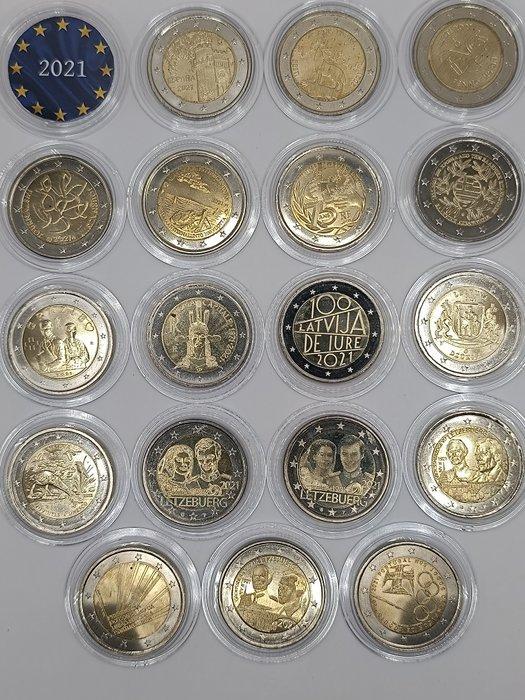 Europa. 2 Euro 2021 (18 monedas) (Zonder Minimumprijs), Postzegels en Munten, Munten | Europa | Euromunten