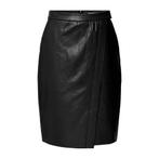 Milano Italy • zwarte faux leather overslag rok • 36, Verzenden, Zwart, Maat 36 (S), Milano Italy
