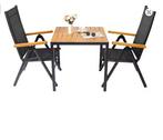3-delige Balkonset – Aluminium Klapstoelen & WPC Tafel, Tuin en Terras, Tuinstoelen, Verzenden, Nieuw