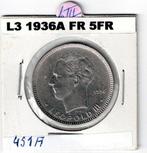 België. Leopold III. 5 Francs 1936/37 morin 451A-
