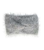 Haarband Twist Fluffy Knitted 12cm Grijs, Verzenden, Nieuw