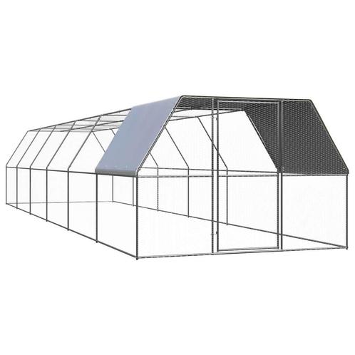 vidaXL Kippenhok 3x12x2 m gegalvaniseerd staal, Dieren en Toebehoren, Knaagdieren en Konijnen | Hokken en Kooien, Nieuw, Verzenden