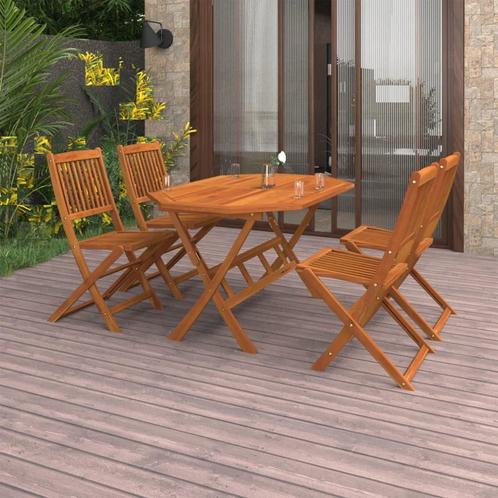 vidaXL 5-delige Tuinset massief acaciahout, Tuin en Terras, Tuinsets en Loungesets, Tuinset, Nieuw, 4 zitplaatsen, Hardhout, Verzenden