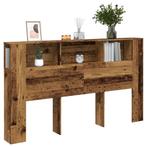 vidaXL Hoofdbordkast 180x18,5x102,5 cm bewerkt hout oud, Verzenden, Nieuw, Bruin, Hout