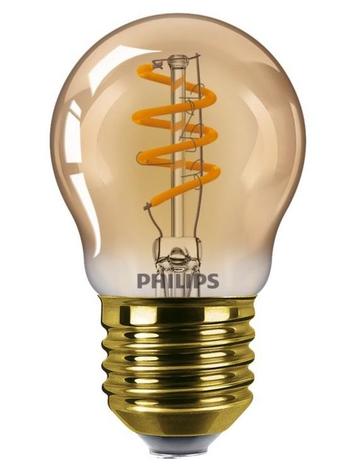 Philips LED Kogellamp E27 2.6W 136lm 1800K Goud Dimbaar P45 beschikbaar voor biedingen