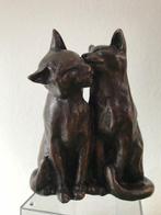 Two Cats Cuddling - Figuur - Brons, Antiek en Kunst