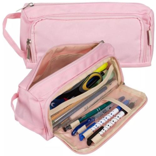 Maaleo Dubbel Uitschuifbare Etui - Roze - Praktisch en Ruim, Sieraden, Tassen en Uiterlijk, Tassen | Rugtassen, Nieuw, Ophalen of Verzenden