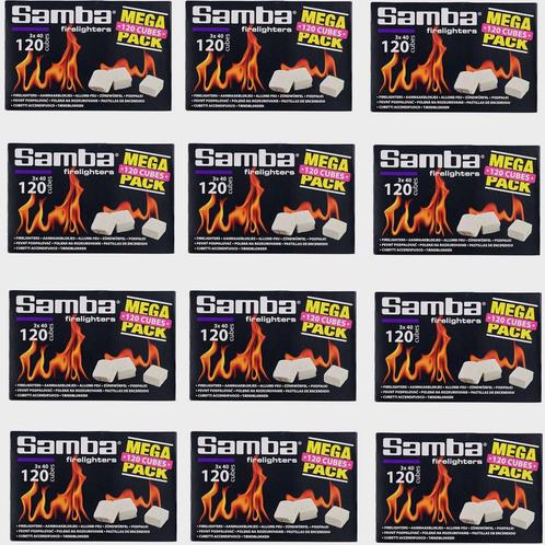 Samba Bulk Kerosine Aanmaakblokjes - 12 Pakjes van 120 Stuks, Tuin en Terras, Barbecue-accessoires, Nieuw, Ophalen of Verzenden