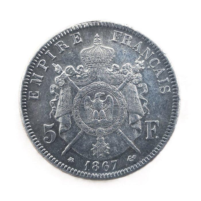 Frankrijk. Napoléon III. Silver 5 Francs Coin (Napoleon III), Postzegels en Munten, Munten | Europa | Niet-Euromunten