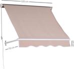 Outsunny Zonnescherm met trekkoord beige 122 x 70cm, Huis en Inrichting, Verzenden, Nieuw