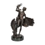 sculptuur, Woman with birds - 38 cm - Brons, Marmer