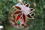 Napoli: 6 kerstballen met kerstster (Poinsettia) motief,, Diversen, Kerst, Nieuw