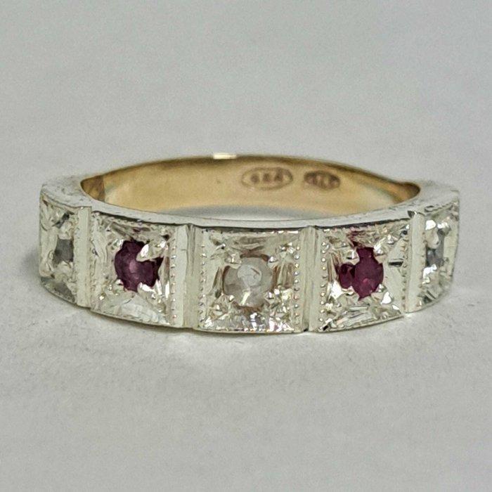 Zonder minimumprijs - Ring - 9 kt. Geel goud - 0.26ct. tw., Sieraden, Tassen en Uiterlijk, Ringen