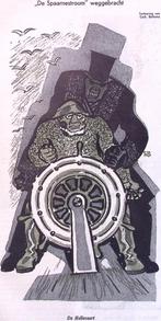 Spotprent over De Spaarnestroom (lijst optie, Lithos), Antiek en Kunst, Kunst | Litho's en Zeefdrukken, Verzenden