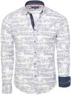 Wit overhemd Met Palmboom Motief Carisma 8551, Verzenden, Nieuw, Wit