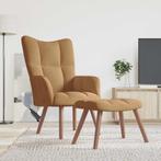 vidaXL Relaxstoel met voetenbank fluweel bruin, Huis en Inrichting, Fauteuils, Verzenden, Nieuw