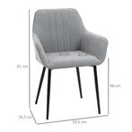 TRUUSK Set van 2 Gestoffeerde Eetkamerstoelen - Ademende Lin, Huis en Inrichting, Stoelen, Verzenden, Nieuw