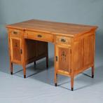 Satijnhouten bureau met zwarte accenten Hollands ca 1910 No2, Antiek en Kunst, Ophalen of Verzenden