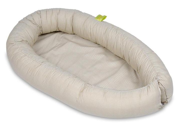 Babynest 100% katoen - Beige geruit - Bootvorm - 0-8 maan..., Kinderen en Baby's, Babywiegjes en Ledikanten, Nieuw, Ophalen of Verzenden