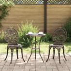 vidaXL Tuin Bistro Set 3 pcs Brons Aluminium, Verzenden, Nieuw, Aluminium