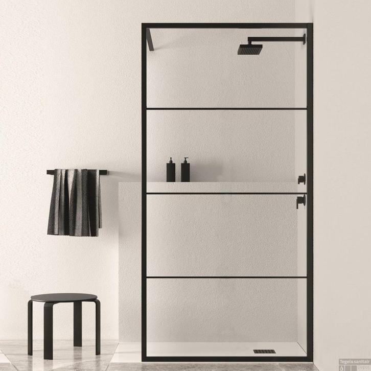 Douchewand met Mat Zwart frame al vanaf € 169.-, Doe-het-zelf en Verbouw, Sanitair, Douche, Nieuw, Glas, Ophalen of Verzenden