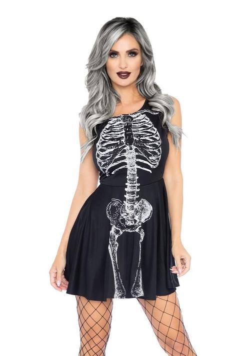 Sexy Skelet Jurk Kort Dames, Kleding | Dames, Carnavalskleding en Feestkleding, Nieuw, Ophalen of Verzenden