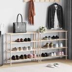 vidaXL Schoenenrekken met 4 schappen 2 st massief vurenhout, Verzenden, Nieuw