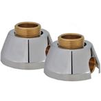 Riko Muurplaatkoppeling 1/2 x 12 mm met Rozetten 2 Stuks, Doe-het-zelf en Verbouw, Sanitair, Ophalen of Verzenden, Nieuw