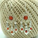 Zonder Minimumprijs - Oorbellen Zilver - 30.00ct. tw. Koraal, Sieraden, Tassen en Uiterlijk, Oorbellen, Nieuw