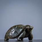sculptuur, Grote schildpad - 240 mm - Serpentine stone