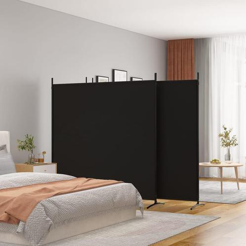 vidaXL Kamerscherm met 4 panelen 698x180 cm stof zwart, Huis en Inrichting, Woonaccessoires | Kamerschermen, Nieuw, Verzenden