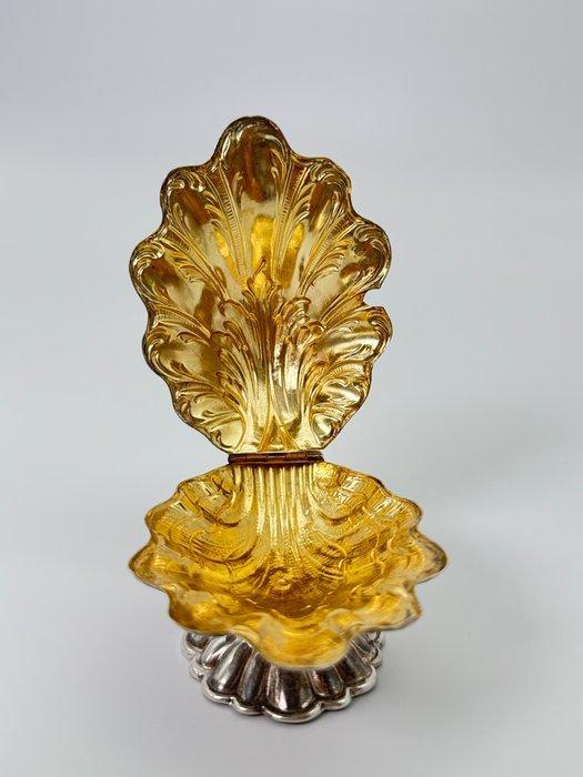 Zoutbakje - .915 zilver, .950 zilver - Salero in verguld, Antiek en Kunst, Antiek | Goud en Zilver