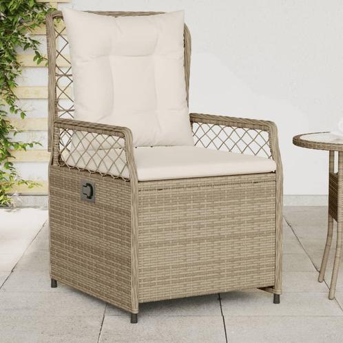 vidaXL Tuinstoelen 2 st verstelbaar poly rattan beige, Tuin en Terras, Tuinstoelen, Nieuw, Rotan, Verzenden