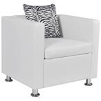 vidaXL Fauteuil kunstleer wit, Huis en Inrichting, Fauteuils, Verzenden, Nieuw