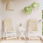 vidaXL Stoelkussens 2 st hoge rug oxford stof beige, Huis en Inrichting, Woonaccessoires | Kussens, Verzenden, Nieuw, Beige
