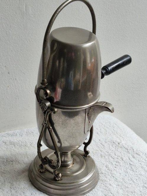 zie logo - Koffiepot - alpaca zilver, metaal, hout, Antiek en Kunst, Antiek | Keukenbenodigdheden