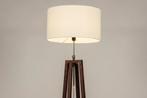 Rietveld Vloerlampen - Wit, Bruin, Beige - Stof, Hout, Huis en Inrichting, Lampen | Vloerlampen, Verzenden, Nieuw